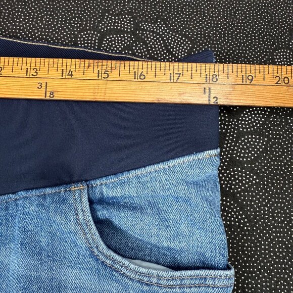 Old Navy Maternity Soze 10 Blue Flare Jeans Low Front Panel Denim Stretch - Picture 5 of 11